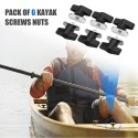 6 Sets Kayak Screws Nuts Hardware for Rail Canoe Kayak Track Mounting System Fishing Boat Accessories