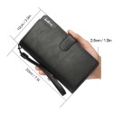 Men Wallet Baellerry PU Leather Fold Long Design High Capacity Multifunction Zipper Wristlet Clutch Bag