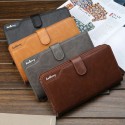 Men Wallet Baellerry PU Leather Fold Long Design High Capacity Multifunction Zipper Wristlet Clutch Bag