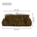 Coin Purse Glitter Striped Pouch Kiss-lock Clasp Closure Change Purse Wallet