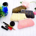 Coin Purse Glitter Striped Pouch Kiss-lock Clasp Closure Change Purse Wallet