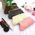 Coin Purse Glitter Striped Pouch Kiss-lock Clasp Closure Change Purse Wallet