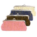 Coin Purse Glitter Striped Pouch Kiss-lock Clasp Closure Change Purse Wallet