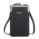 Women Wallet Solid Crossbody Phones Bag Card Holder with Zipper Adjustable Belt Small Shoulder Bag Fashion Purse