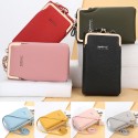 Women Wallet Solid Crossbody Phones Bag Card Holder with Zipper Adjustable Belt Small Shoulder Bag Fashion Purse