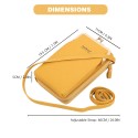 Women Wallet Solid Crossbody Phones Bag Card Holder with Zipper Adjustable Belt Small Shoulder Bag Fashion Purse