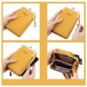 Women Wallet Solid Crossbody Phones Bag Card Holder with Zipper Adjustable Belt Small Shoulder Bag Fashion Purse