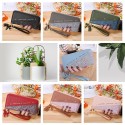 Women Wallet Clutch Bag Glitter Splicing PU Leather Zipper Card Cellphone Holder Mini Purse