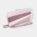 Women Purse Splicing Phones Bag Card Holder with Zippers Fashion Wallet Handbag