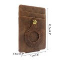 Men Cards Holder Compatible with Airtag RFID Blocking Cash Clip Purse Brown