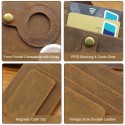 Men Cards Holder Compatible with Airtag RFID Blocking Cash Clip Purse Brown