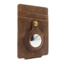 Men Cards Holder Compatible with Airtag RFID Blocking Cash Clip Purse Brown