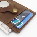 Men Cards Holder Compatible with Airtag RFID Blocking Cash Clip Purse Brown