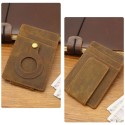 Men Cards Holder Compatible with Airtag RFID Blocking Cash Clip Purse Brown