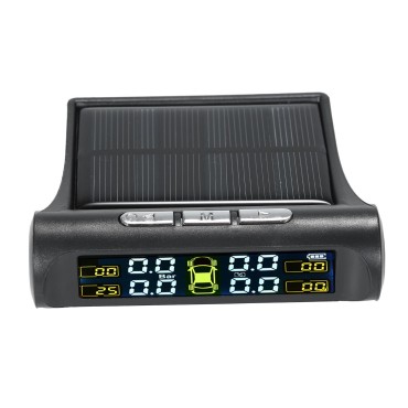 Solar TPMS Wireless Car Tire Pressure  Monitoring System with 4 External Sensors