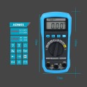 ADM01 DMM Digital Multimeter Hand-held LCD Display Auto Range AC/DC Voltage Temperature Measuring Meter Double Insulation Protection Current,Resistance,Continuity,Frequency;Tests Diodes,Transistors