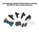 Car Door Lock Keyless Entry System Remote Central Control Door Locking Kit Universal With 4 Door Lock Actuators