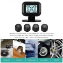 GOOLSKY TPMS Tire Pressure Monitoring System Wireless Real-time  LCD Display 4 External Sensors Alarm Function