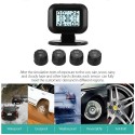 TPMS Tire Pressure Monitoring System Wireless Real-time  LCD Display 4 External Sensors Alarm Function