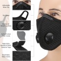 Adults Mouth Mask with Valve Active Carbon Filter Adjustable Safety Mask Reusable Breathing Valve Mask for Running Cycling Camping Traveling