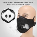 Adults Mouth Mask with Valve Active Carbon Filter Adjustable Safety Mask Reusable Breathing Valve Mask for Running Cycling Camping Traveling