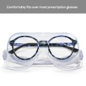 Safety Goggles Adults Adjustable Safety Glasses Splash Impact Resistant Anti Fog Clear Lens Eyewear Use with Prescription Glasses