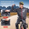 Waterproof Raincoat Pants Set Women Men Reflective Waterproof Hooded Suit for Cycling Riding Camping