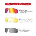 Cycling Glasses with 2 Interchangeable Lenses UV400 Sports Sunglasses MTB Road Bike Glasses for Men Women Running Driving Fishing Baseball Golf